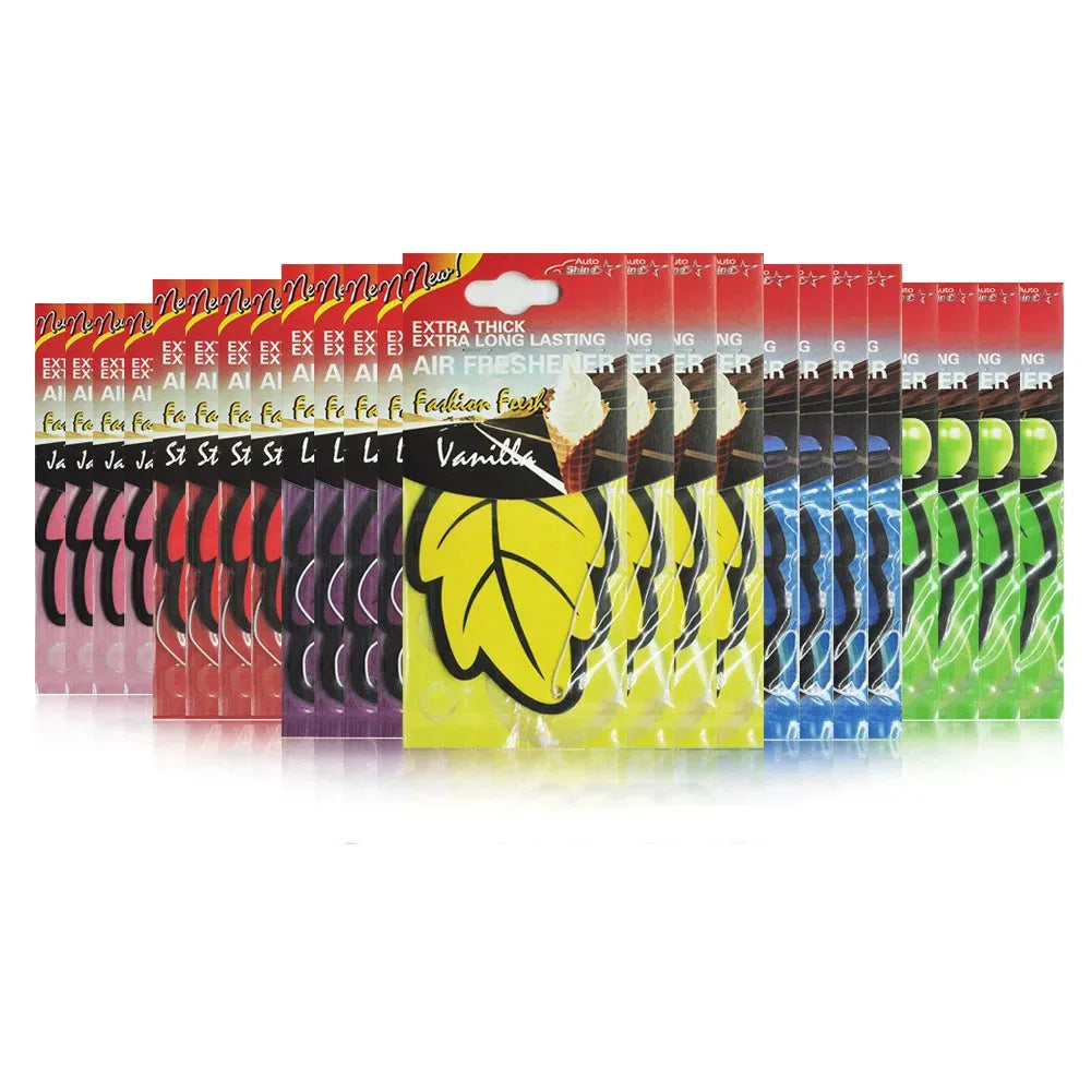 3-60pcs Car Air Freshener Natural Scented Tea Paper Auto Hanging Vanilla Perfume Fragrance Leaf Shape Car Accessories Interio