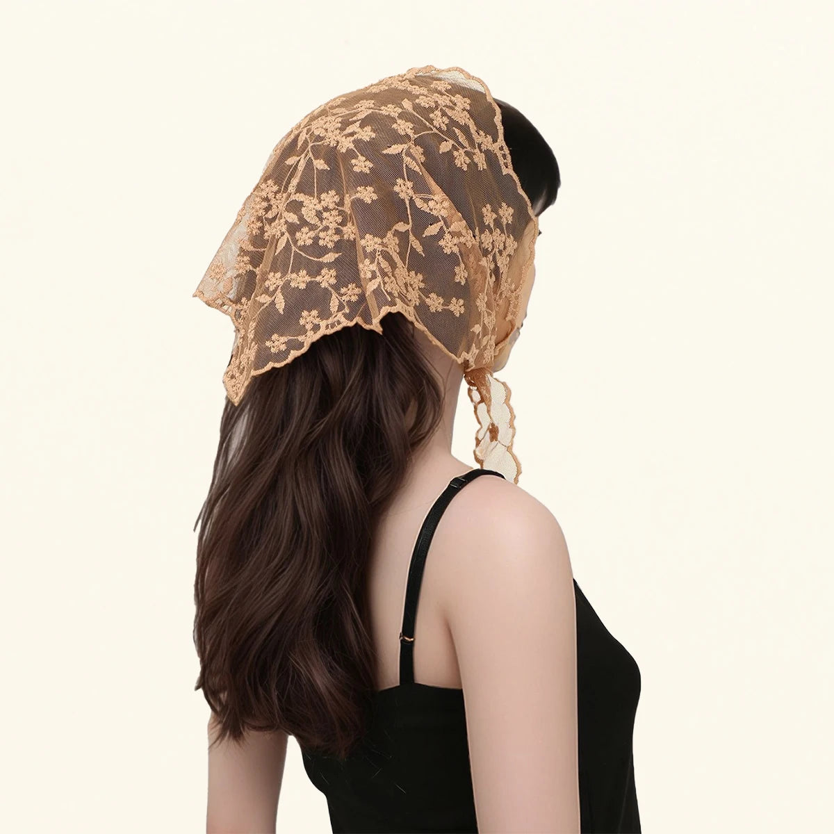 Fashion Ins Lace Hair Scarf Women Retro Triangle Hair Bands Vintage Triangular Headscarf Girls Elegant Headwear Hair Accessor