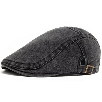 Vintage Painter Beret Unisex Fashion Flat Visor Cap Casual Autumn Retro Cotton Solid Newsboy Hat Summer Adjustable - As shown