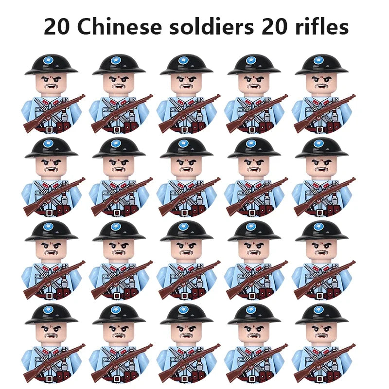 Multi-style military soldiers mini character building blocks DIY assembled building blocks children's collection toys and gif