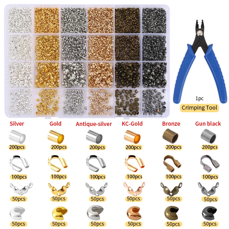 Jewelry Making Supplies Kit with Jewelry Tools Open Jump Rings Lobster Clasps Crimp Beads Earring Hooks Accessories for Jewel