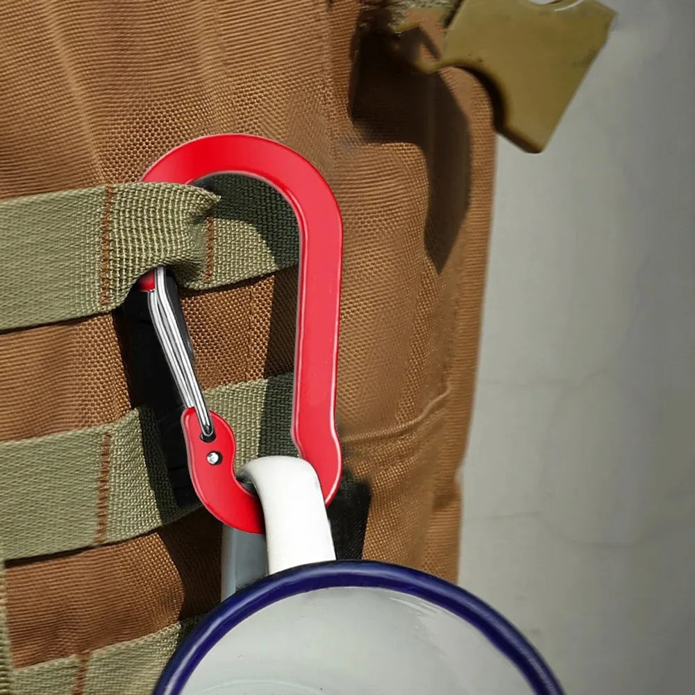 6pcs Carabiner Clip Aluminum Alloy Keychain Lock Buckle Snap D-Ring Clip Outdoor Backpack Camping Multi Tool Fishing Hiking H