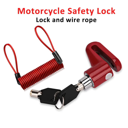 Disc Brakes Lock with Steel Wire Universal Motorcycle Safety Lock Kit with Steel Wire Rope for Scooter Motorcycle Bicycle
