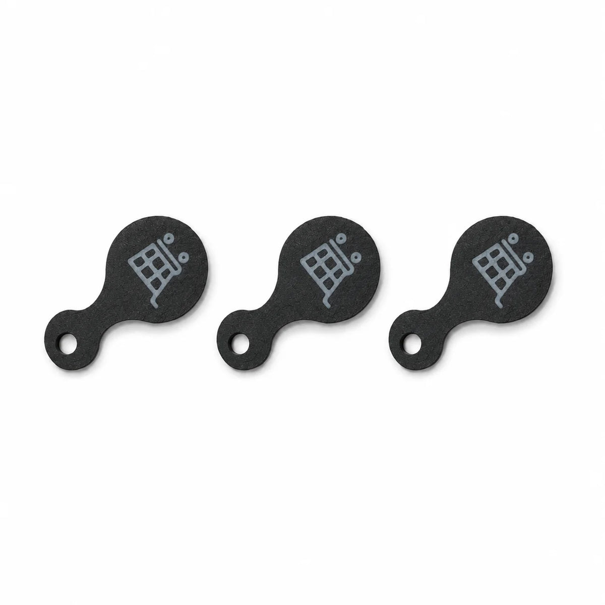 3Pcs Shopping Cart Token Keychain, 3D Plastic Trolley Unlock Tool, Compact Reusable Supermarket Accessory - black