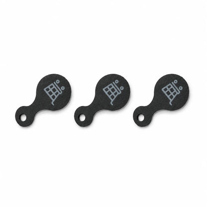 3Pcs Shopping Cart Token Keychain, 3D Plastic Trolley Unlock Tool, Compact Reusable Supermarket Accessory - black