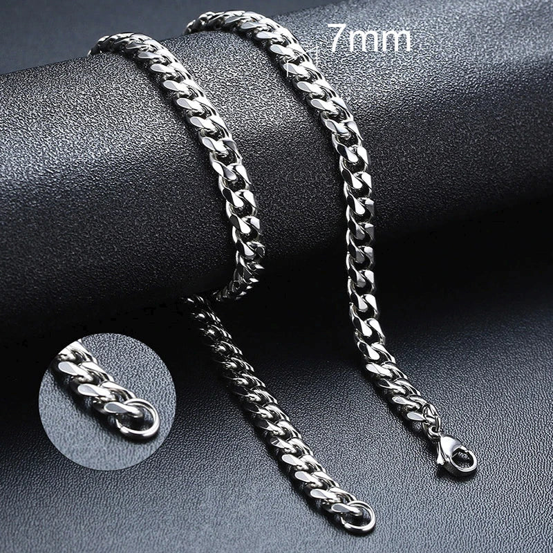 Vnox Cuban Chain Necklace for Men Women,Basic Punk Stainless Steel Curb Link Chain Chokers,Vintage Gold Color Solid Metal Col