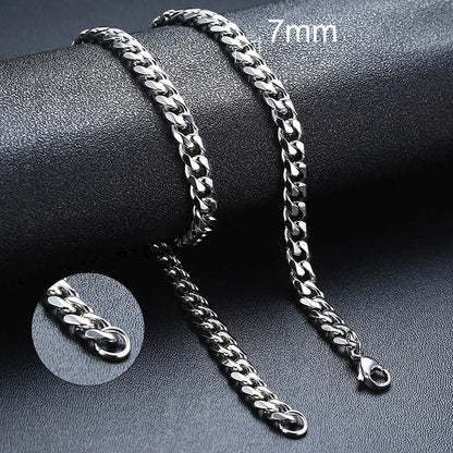 Vnox Cuban Chain Necklace for Men Women,Basic Punk Stainless Steel Curb Link Chain Chokers,Vintage Gold Color Solid Metal Col