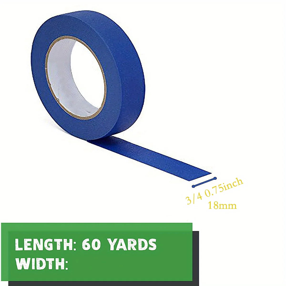 Blue Painters Tape, 1/2 inch,3/4 inch,1 inch,2 inch, Multi Size Painting Masking Tape, Clean Release Paper Tape for Home - 3-