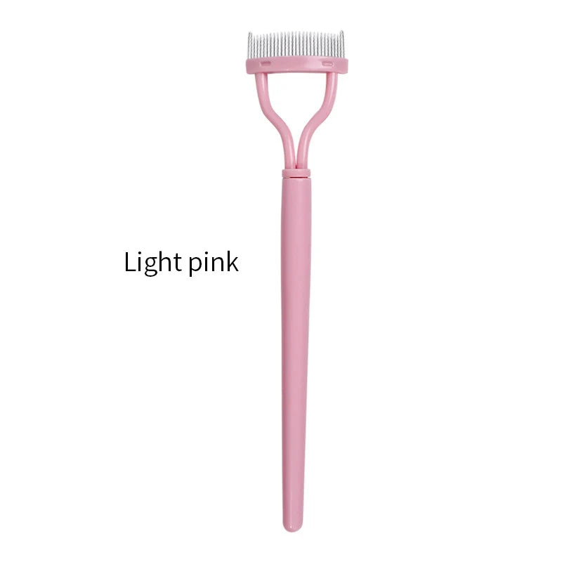 Eyelash Separator Metal Teeth Straight Eyelash Curler Beauty Makeup Stainless Eyelash Brush Comb Mascara Curl Makeup Tool - P