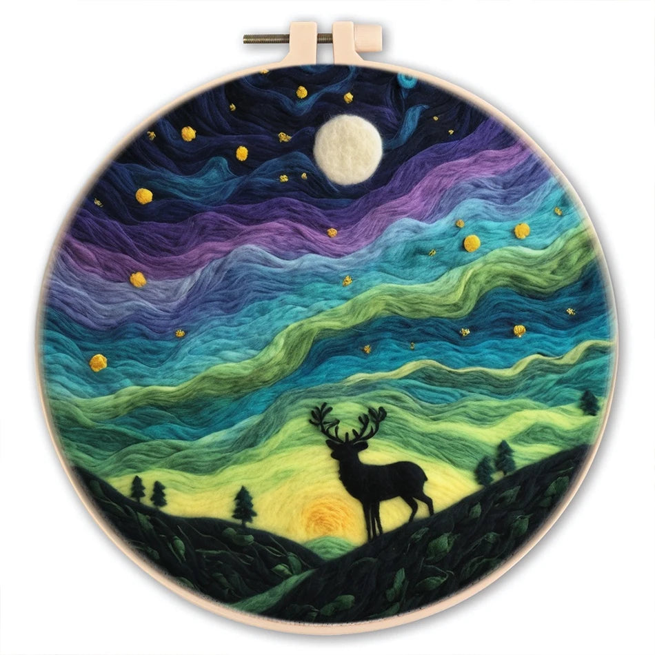 Needle Felting Kit For Beginner Wool Painting Kit DIY Felt Wool Needle Felt Set Tool Landscape Gift Picture For Home Decors -