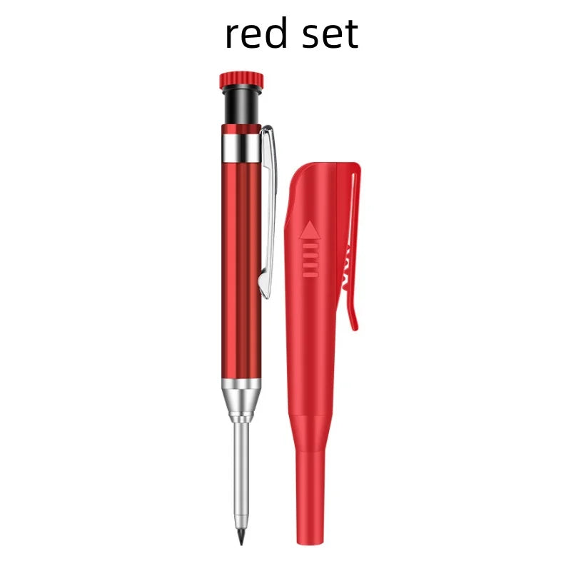 Solid Carpenter Pencil Set Woodworking Tools Mechanical Pencil 5 Colors Refill Construction Job Tools Carpentry Marking Scrib