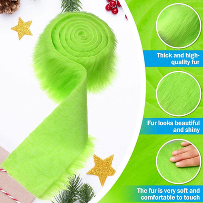 Faux Fur Fabric Christmas Fluffy Fuzzy Plush Patch Sewing Fur Cuts for DIY Gnome Doll Beard Craft Shaggy Winter Costume Mater
