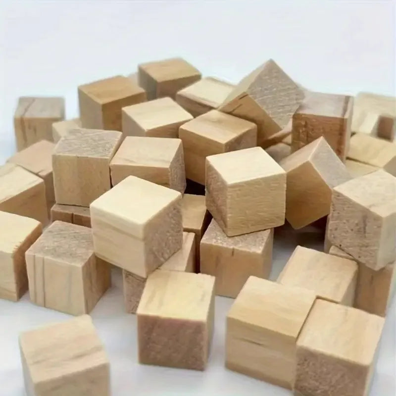 400 pieces of small wooden cubes 1X1cm (0.4X0.4 inch) wooden cubes-natural pine blocks-for DIY