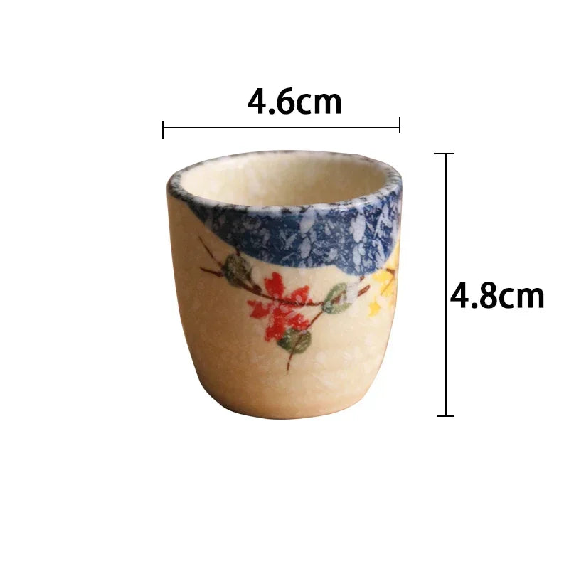 50ml Japanese-style Ceramic Antique White Wine Cup Sake Set Home Retro Coffee Cup Wine Pot Shochu Classical Cup