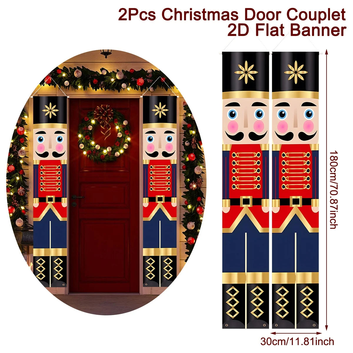 Christmas Door Banner Door Couplet Merry Christmas Decoration For Home 2025 Navidad Kerst Natal Noel Xmas Decor New Year 2026
