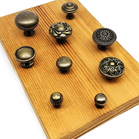 Antique brass Vintage Round Flower Furniture Cabinet Cupboard Dresser Chest Closet Drawer Door Window Handle Pull Knob
