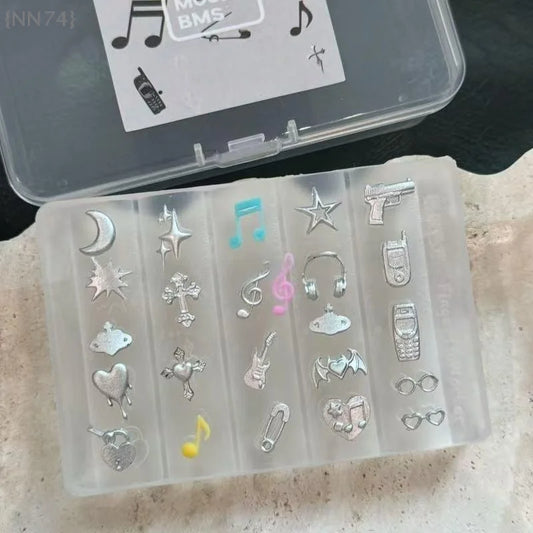 Transparent 3D Silicone Nail Mold – Retro Music/Punk Style, Sweet Cool Mermaid Tail & Shell Templates For Nails & Jewelry Cra