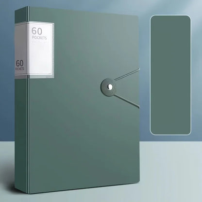 Back-to-School 60-Pocket A4 Folder Durable PP Material Ideal for Organizing Papers Home School Office Storage Waterproof Book
