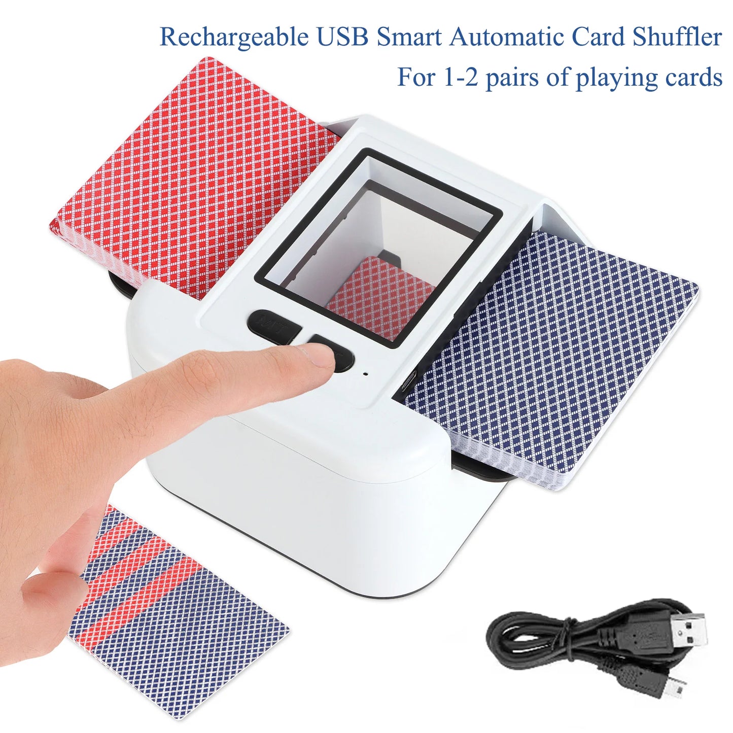 Automatic Card Shuffler USB Battery Operated Card Shuffler for Standard-Size Playing Cards Poker Blackjack Canasta Card Games