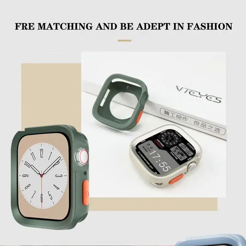 Bumper Soft Silicone Case For Apple Watch 11 10 9 8 7 6 SE 5 Anti-drop Matte Cover For iwatch 49mm 41mm 42mm 46mm 40mm 44mm 4