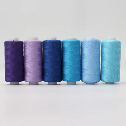 6pcs/Pack Assorted Colors Sewing Thread Polyester Sewing Thread, For Domestic DIY Sewing And Embroidery - XX-6LanS-5Z