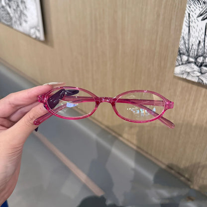 Y2K Retro Oval Square Glasses Colorful Small Frame Glasses Frame Women Anti Blue Light Computer Glasses Vintage Eyeglasses