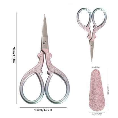 Embroidery Scissors Set with Leather Sheaths for Sewing Crafting, Art Work, Threading, Needlework DIY Tools Dressmaker - pink