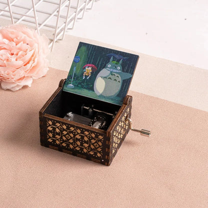 2025 HOT NEW GOOD toy Wooden painted music box, Totoro music gift, ornament, light luxury wooden hand cranked music box