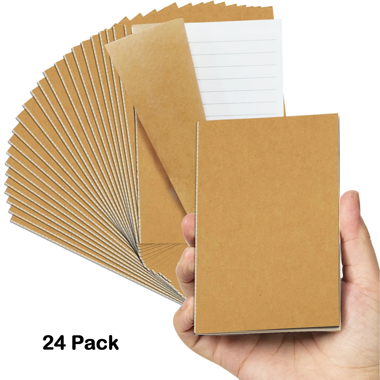24 Pack Pocket Notebook Journal Bulk, College Lined Paper with Softcover, Small Memo Notepad for Writing/Drawing Diary/ Subje