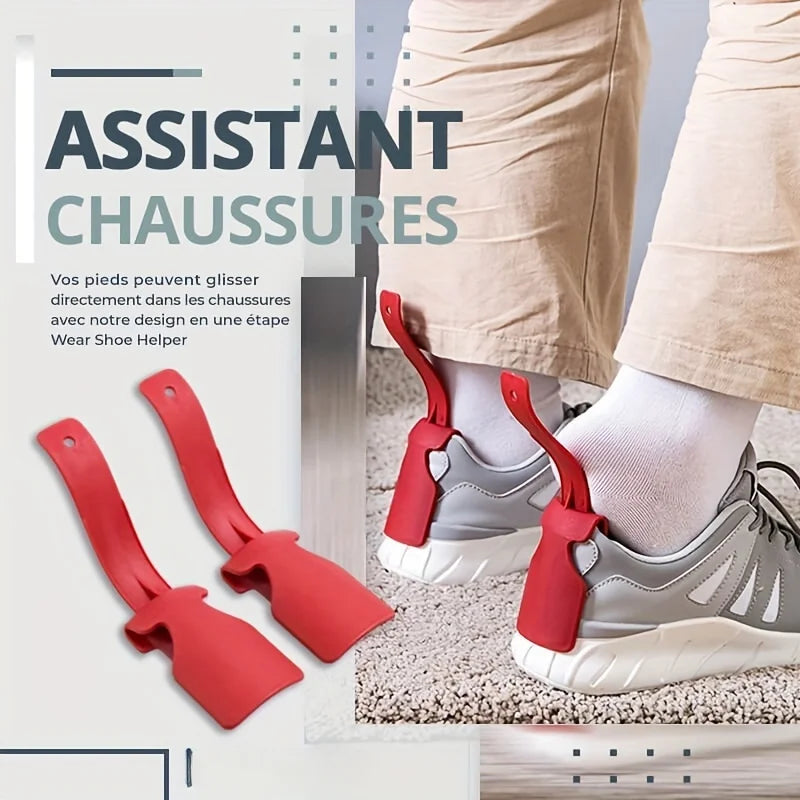 2PCS Lazy Shoe Helper, Plastic Shoe Wearing Aid, No Need to Bend Over, Fits All Shoes, Perfect for Elderly & Pregnant Women