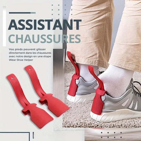 2PCS Lazy Shoe Helper, Plastic Shoe Wearing Aid, No Need to Bend Over, Fits All Shoes, Perfect for Elderly & Pregnant Women