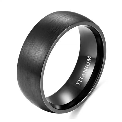 Tigrade 4/6/8mm Brushed Simple Silver/Black Color Titanium Ring Men Minimalist Wedding Band Engagement Rings Women Male Jewel