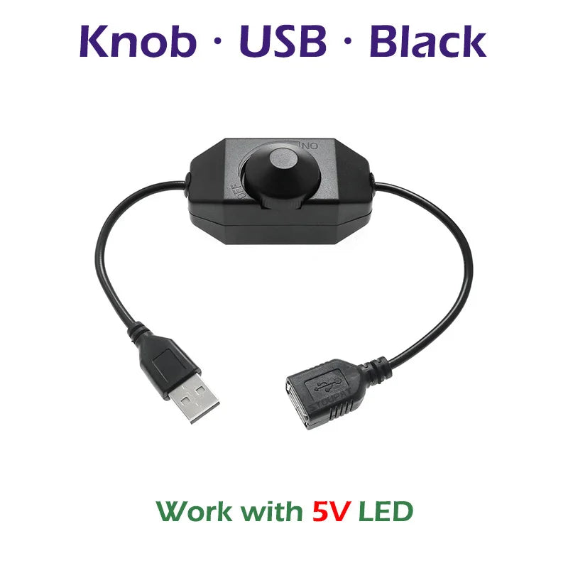 Touch / Knob / Button Switch Dimmer Brightness Adjust for 3528 5050 COB LED Strip Light DC 12V 24V USB 5V Stepless Dimming - 
