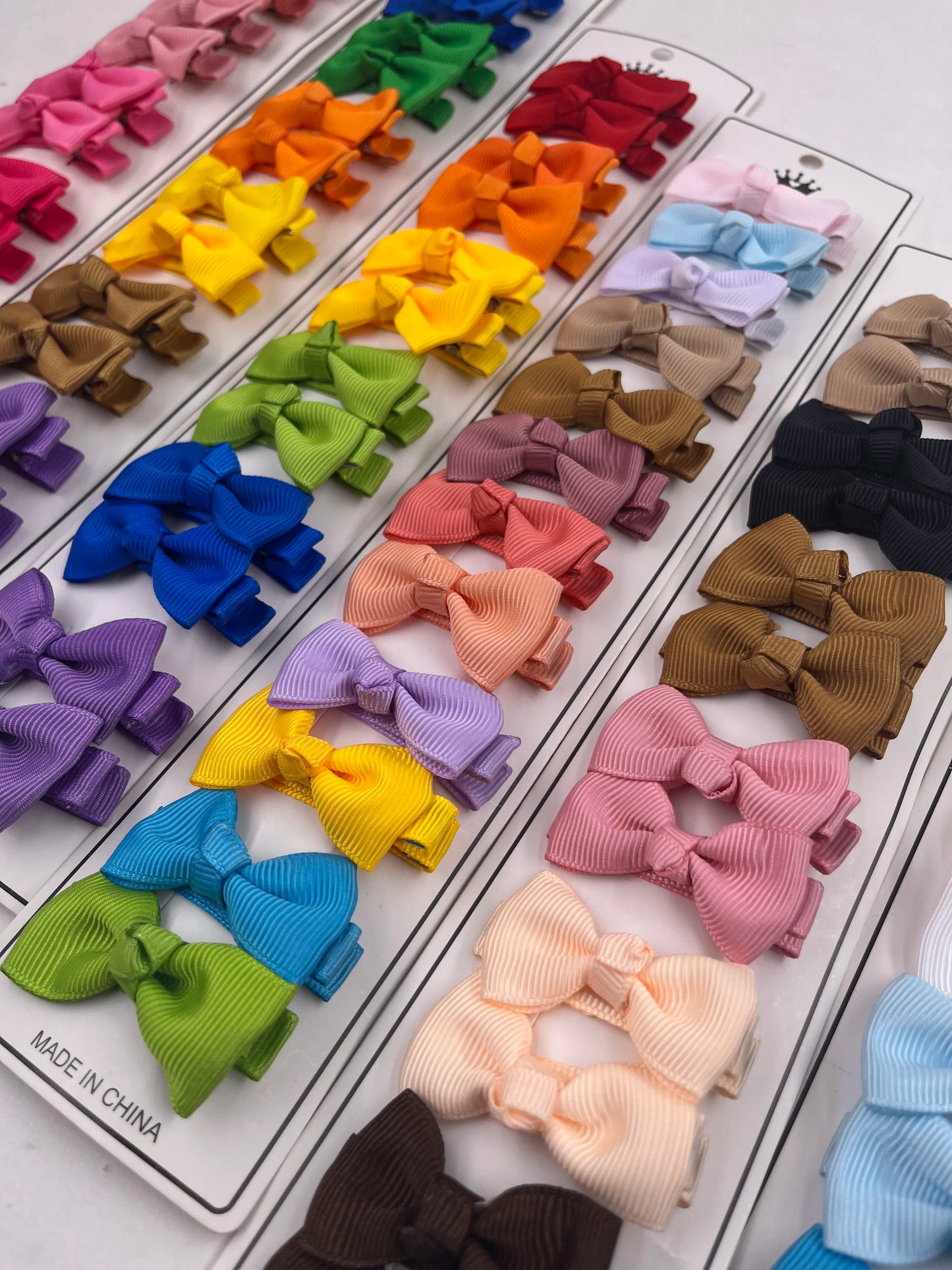 12Pcs/Lot Solid Color Grosgrain Ribbon Bowknot Kids Hair Clips Handmade Bows Baby Girls Barrettes Hairpins Photo Props Gift S