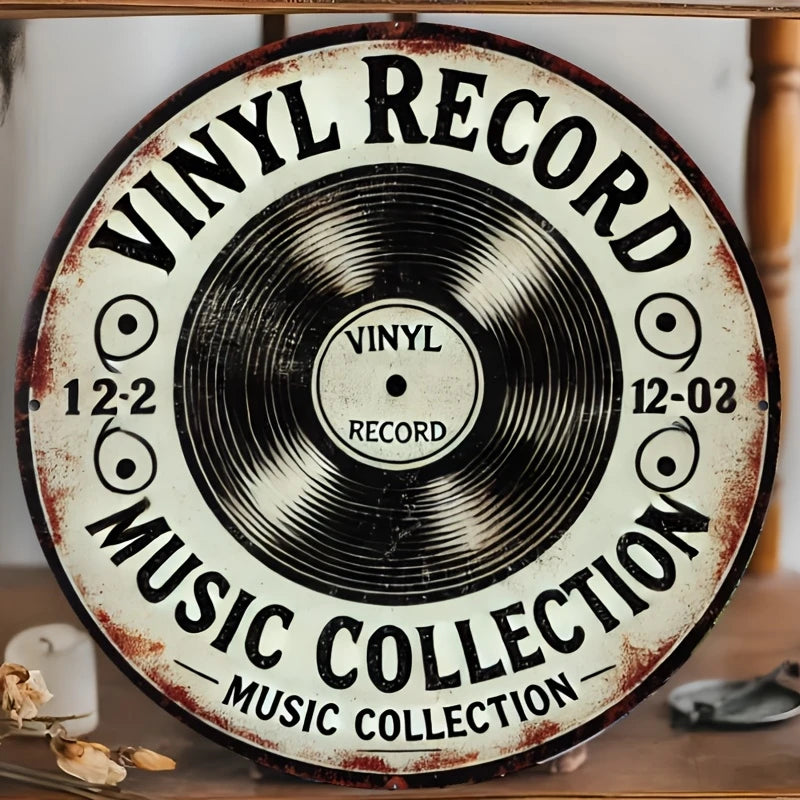 8in Music Elements Wood Disc Vinyl Record Bar coffee shop Wall Table Mural Decoration Music Room Collection Flat Color Plank 