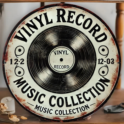 8in Music Elements Wood Disc Vinyl Record Bar coffee shop Wall Table Mural Decoration Music Room Collection Flat Color Plank 