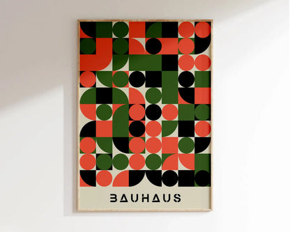 Mid Century Bauhaus Geometric Canvas Prints Poster Retro Abstract Wall Art Painting Pics for Modern Living Room Home Decorati