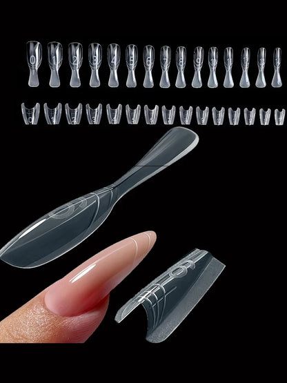 240 Pieces of Dual-Form Nail Forms - Nail Molds, Can Quickly Extend Nails, No Paper Forms Needed, 15 Sizes of Plastic Forms, 