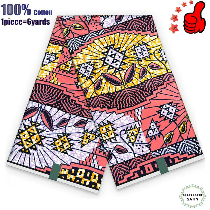 100% Cotton Soft Original Guaranteed Veritable African Real Wax Fabric Ghana Nigeria Style Ankara Wax Batik Fabric - 29