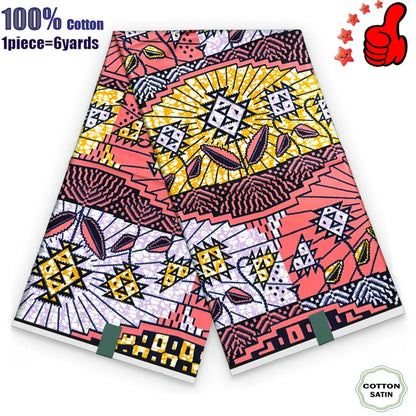 100% Cotton Soft Original Guaranteed Veritable African Real Wax Fabric Ghana Nigeria Style Ankara Wax Batik Fabric - 29
