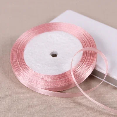 25Yards 6mm Silk Satin Ribbons for Crafts Bow Handmade Gift Wrap Partys Christmas Wedding Decorative Artificial Accessories -