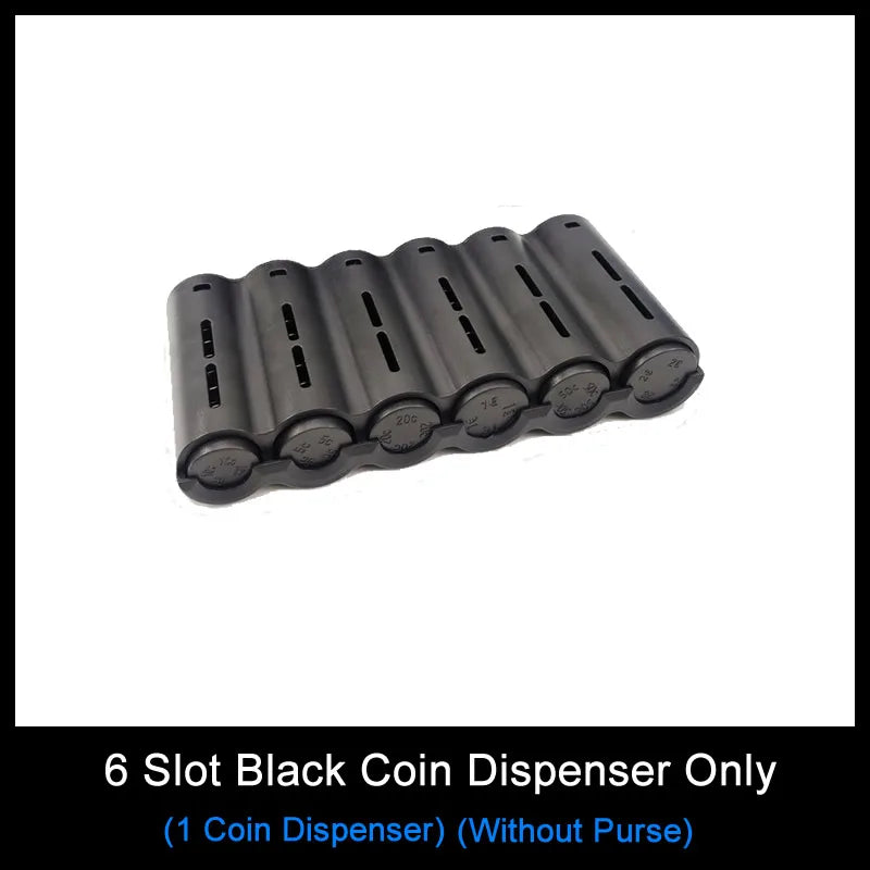 6 Slots Euro Coin Dispenser Driver Waiter's Purse Waist Wallet Zipper Pocket Coin Sorter Collector Cash Receipt Coins Safe - 