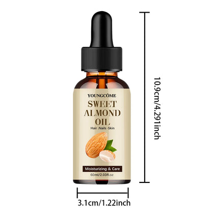 40/60ml Pure Natural Almond Essential Oil Moisturizing Skin Face Hair Care Massage Diffuser Oil