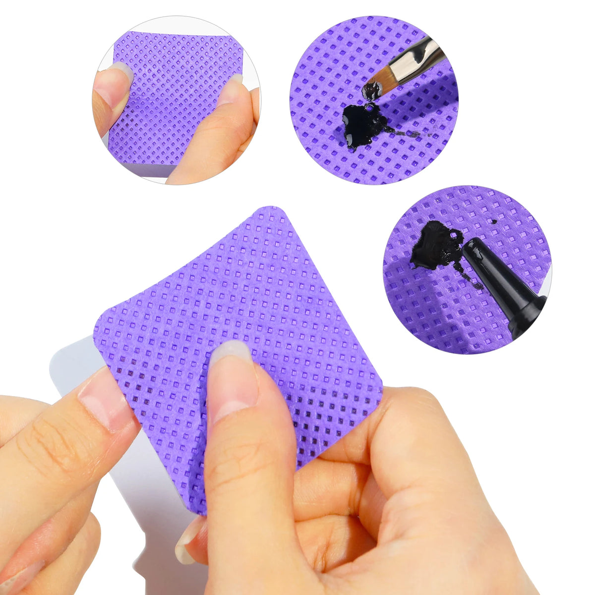 300pcs/Pack Lint-free Nail Polish Remover Napkin Colorful Cotton Wipes Paper Pads UV Gel Dust Cleaner Cleaning For Manicure T
