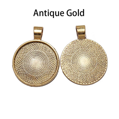 10Pcs 20/25/30mm Necklace Pendant Setting Cabochon Cameo Base Tray Bezel Blank For Pendants Cabochons Jewelry Making Accessor