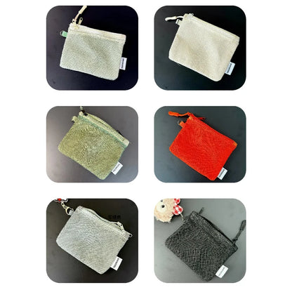 Travel Makeup Storage Bags New Mesh Coin Purse Simple Portable Mini Bag Multi-purpose Square Bag Double-layer Zipper Card Hol