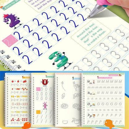 Reusable Magic Copybook Drawing Toys for Children Montessori Pen Control Training Writing Sticker Learning Educational Toy Ki