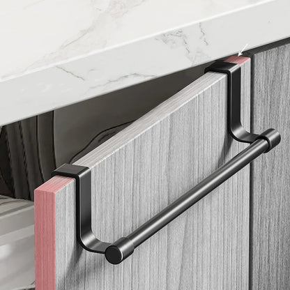 Towel Rod Steel Metal Wire Over Cabinet Towel Rack Storage Organizer Bathroom Door Hanging Towel Rack Punch-free Rag Hanger