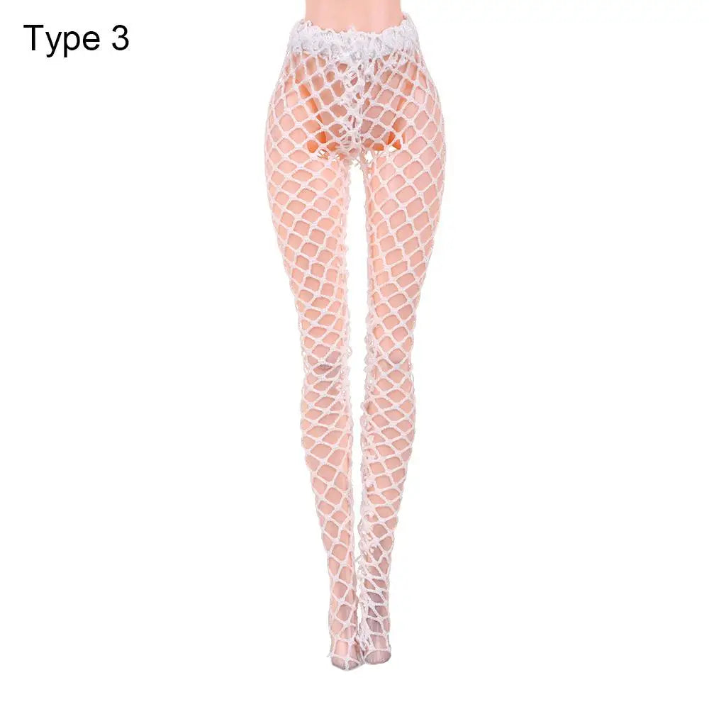 Suits 1/6 Doll Silk Stockings Mini Fishnet Tights Bottoms Socks Elastic leggings Miniature Pantyhose Dolls Accessories Girl G