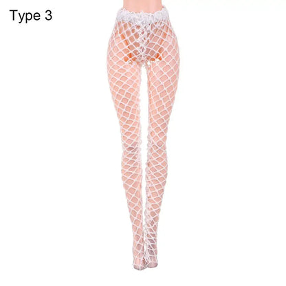 Suits 1/6 Doll Silk Stockings Mini Fishnet Tights Bottoms Socks Elastic leggings Miniature Pantyhose Dolls Accessories Girl G